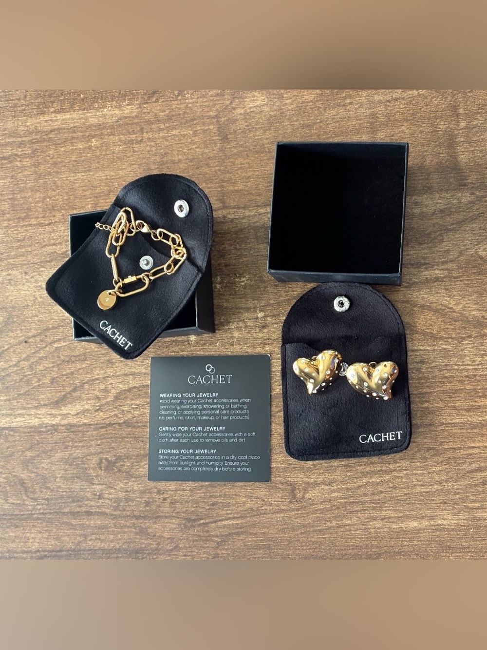 paparazzi Gold Heart Stud Earrings with Polka Dot Accent